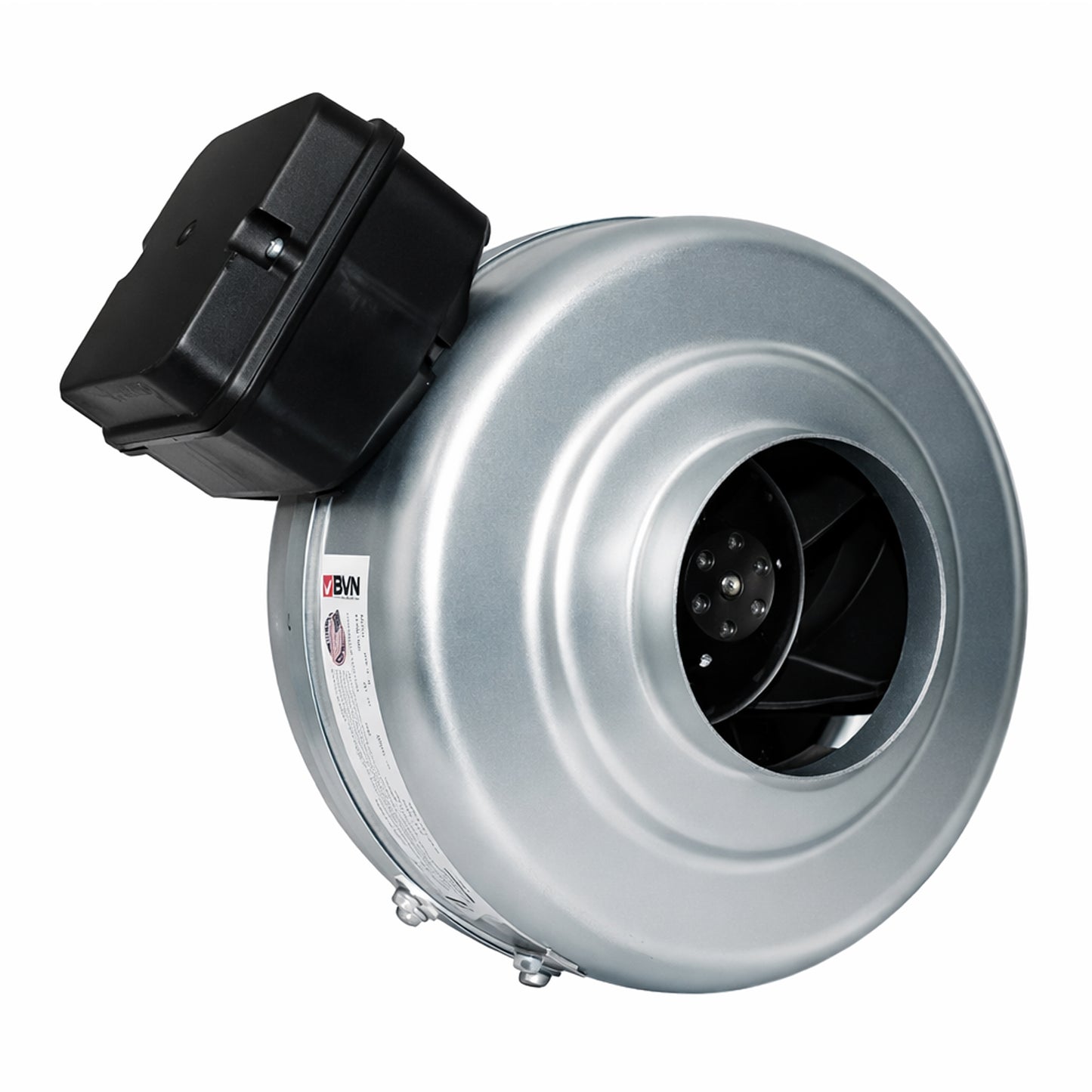 BDF 4S – 4" Inline Centrifugal Duct Booster Fan, 124 CFM HVAC Ventilation Fan, Galvanized Steel Housing, 120V-60 Hz AC Motor, Ball Bearing, Thermally Protected, Plug Cord, for Grow Tents & Hydroponic