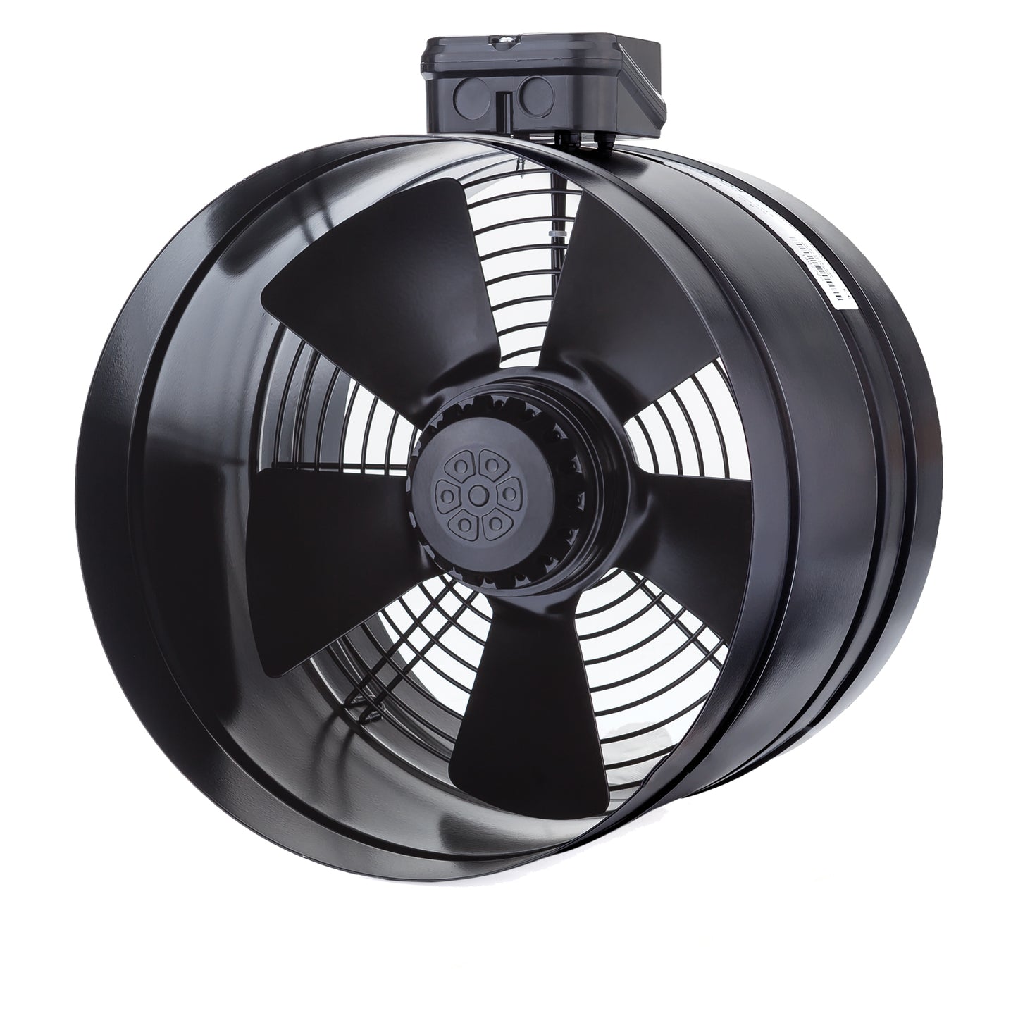 BORAX 200-Metal Storm 8" Inline Axial Duct Booster Exhaust Fan, 456 CFM High Airflow, ALL-METAL construction for Maximum Strength, UL-Certified AC Motor, 120V, Power Cord, for Grow Tents & Hydroponics