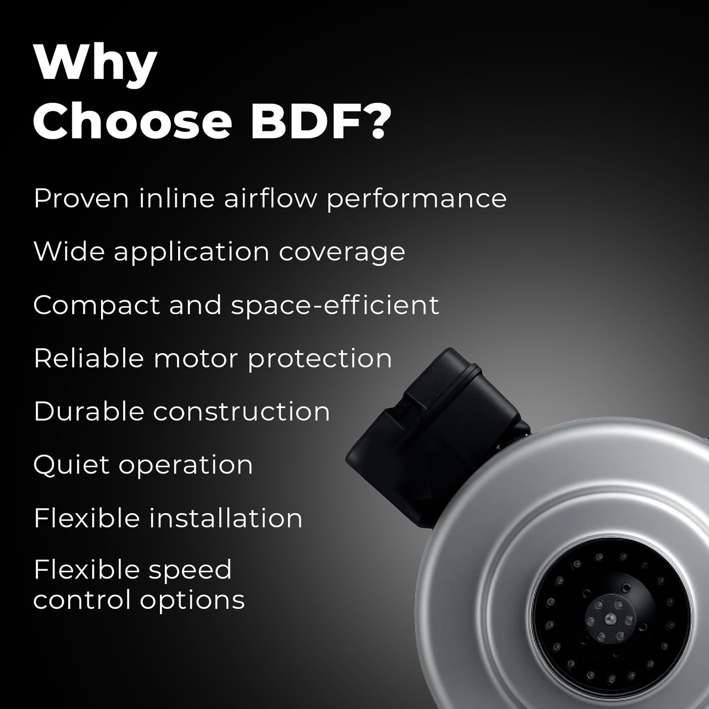 BDF 4S – 4" Inline Centrifugal Duct Booster Fan, 124 CFM HVAC Ventilation Fan, Galvanized Steel Housing, 120V-60 Hz AC Motor, Ball Bearing, Thermally Protected, Plug Cord, for Grow Tents & Hydroponic